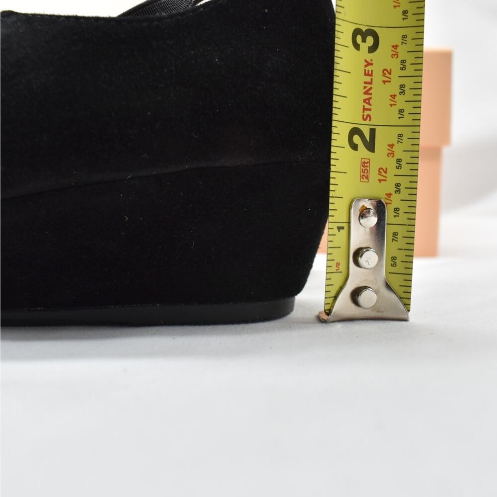 L'Amour Des Pieds Black Suede Leather Wedge Heel Shoes Womens Size 8 Dress New - Picture 9 of 16